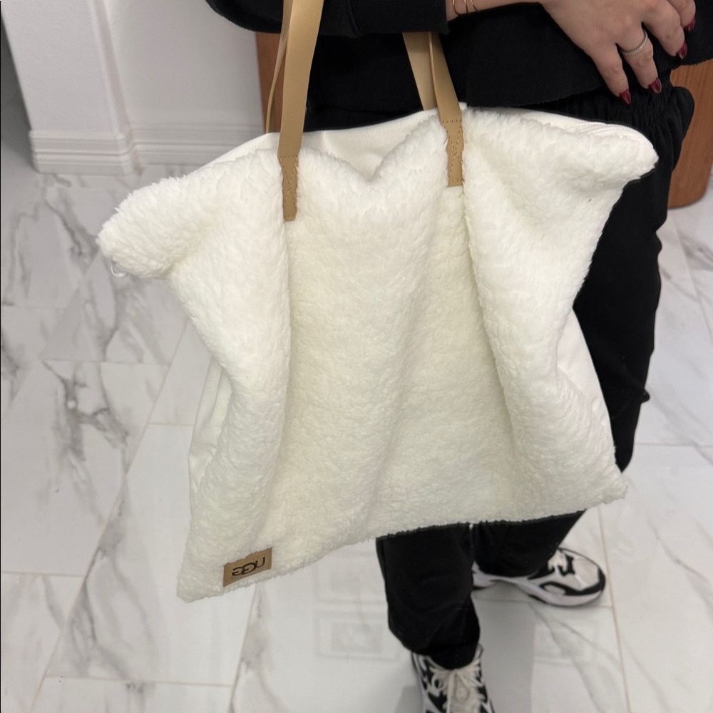 UGG Women's Plush White Tote Bag